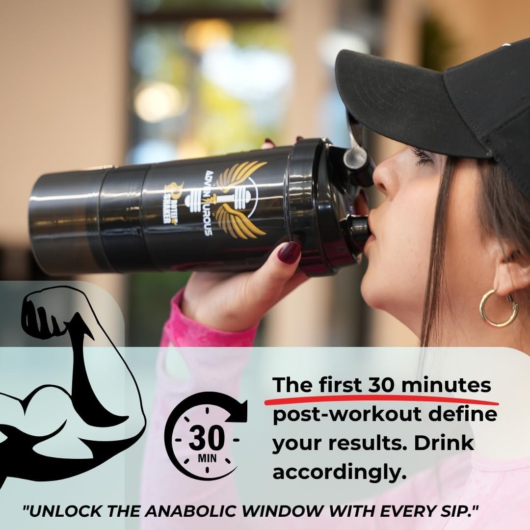 PS-01 Protein Shaker Cup with Storage, 16 Ounces Blender Bottle for Protein Mixes