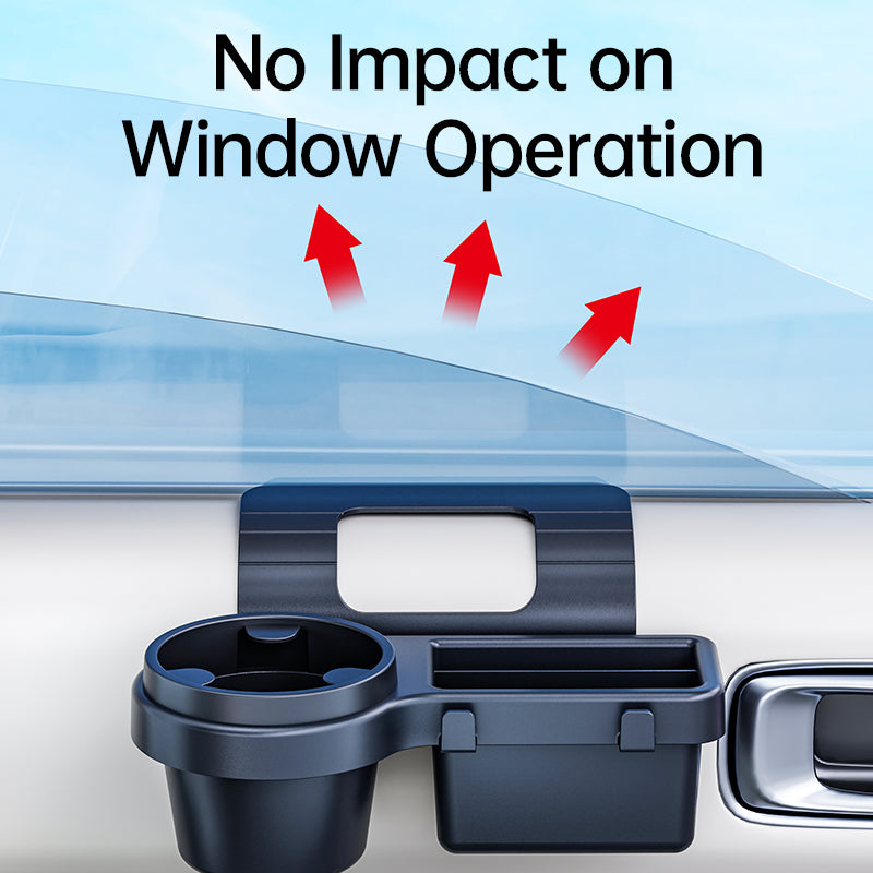 4 in 1 Multipurpose Car Window Mount Organizer Tray Phone Stand & Cup Holder with Hooks & Storage Box Interior Accessory