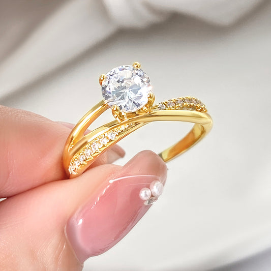 Fashion Ring Jewels Classic Four Claw Girl Geometric Hollow Openings Ring Accessories Ring for women