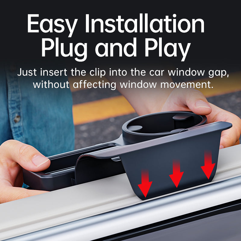 4 in 1 Multipurpose Car Window Mount Organizer Tray Phone Stand & Cup Holder with Hooks & Storage Box Interior Accessory