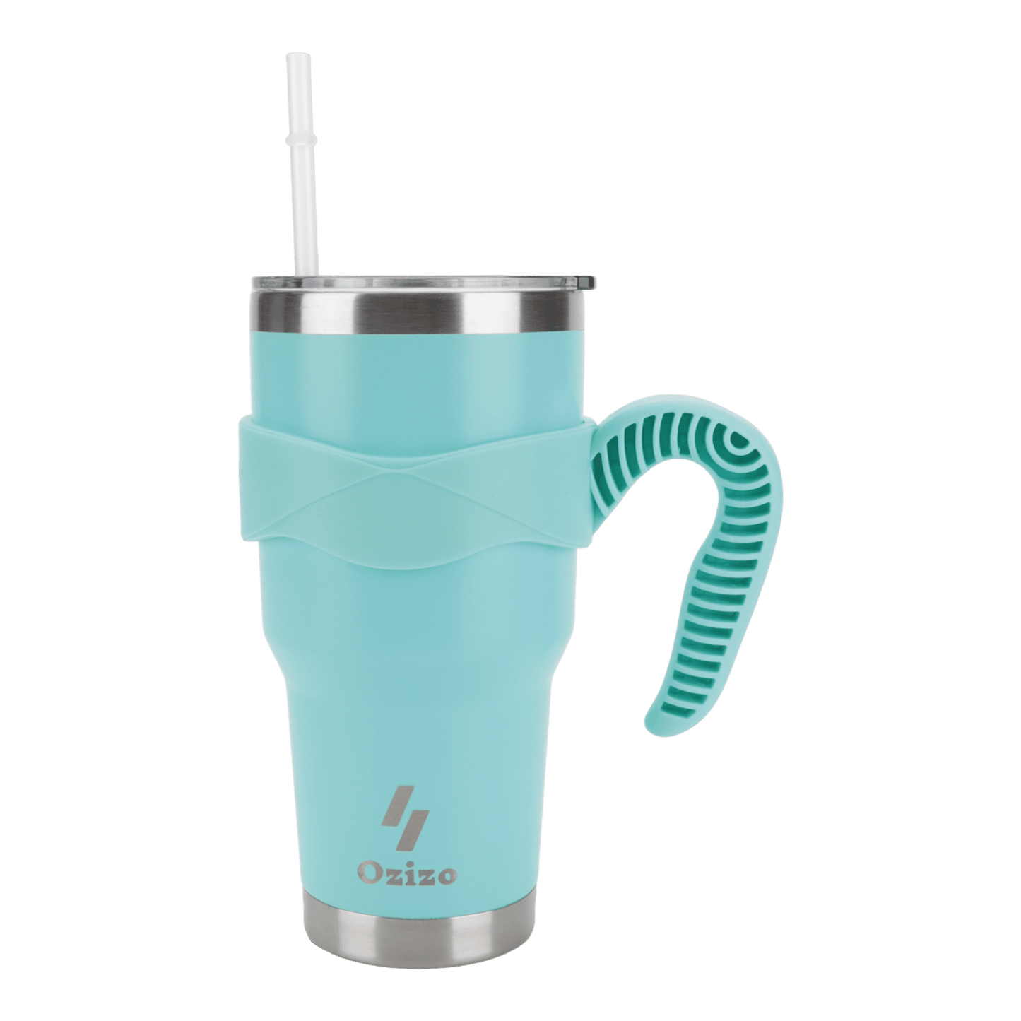 30 oz Insulated Mug With Straw - Cyan image