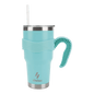 30 oz Insulated Mug With Straw - Cyan image