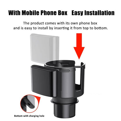 Adjustable Car Cup Holder Expander with Removable Phone Holder image 4
